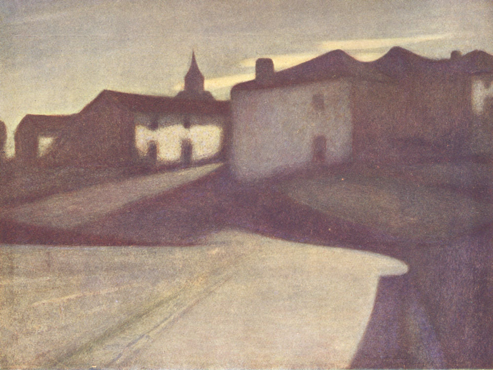 PYRÉNÉES-ATLANTIQUES. Valley of Laurhibar. A Basque village-Moonlight 1921